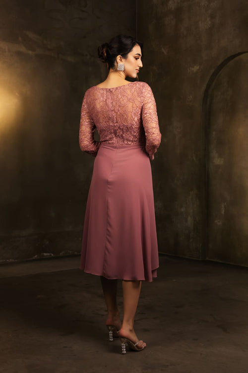 May Queen MQ2100 3/4 Sleeves Tea Length Mother of the Bride Dress - Dress