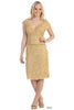 Short Mother of the Groom Dress - Gold / M