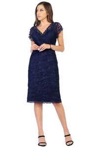 Short Mother of the Groom Dress - Navy / M