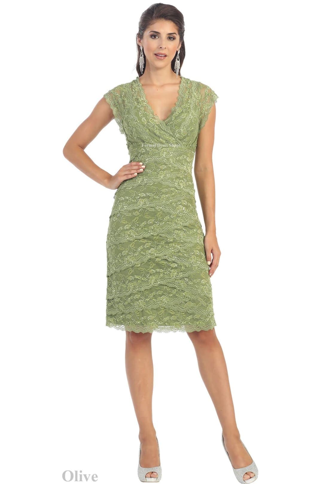 Short Mother of the Groom Dress - Olive / M