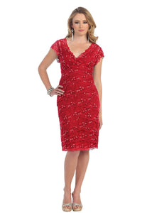 Short Mother of the Groom Dress - Red / M