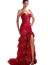 Mermaid Dress 2025 Sexy Strapless Layered Ruffle Gown