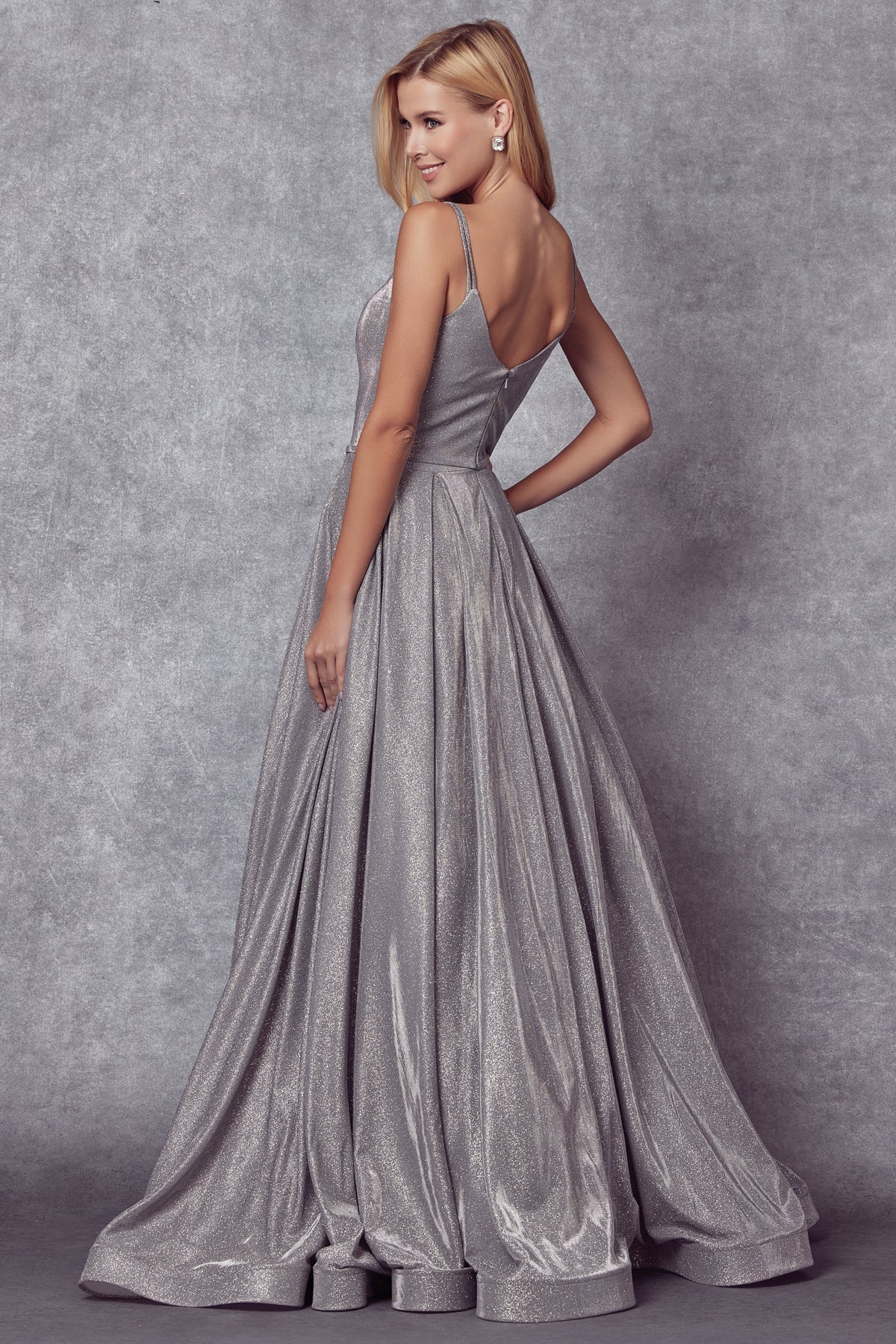 Juliet Silver Long Formal Dresses
