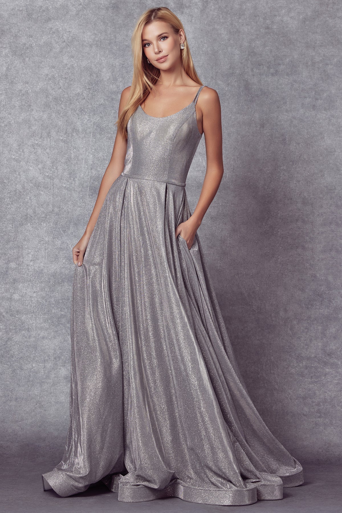 Juliet Silver Long Formal Dresses