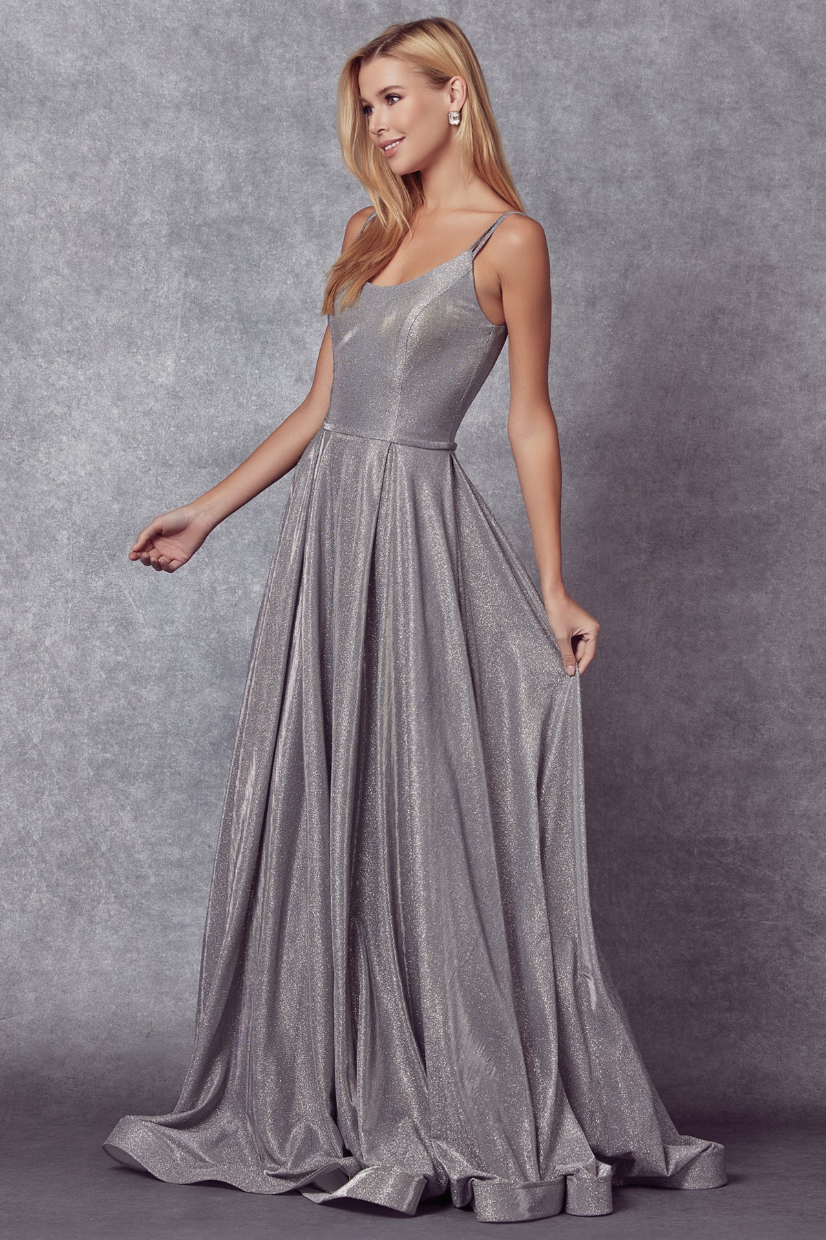 Juliet Silver Long Formal Dresses