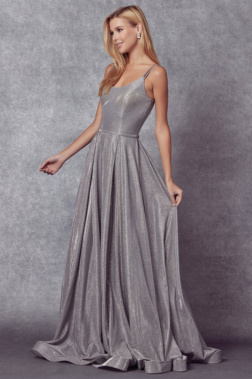 Juliet Silver Long Formal Dresses