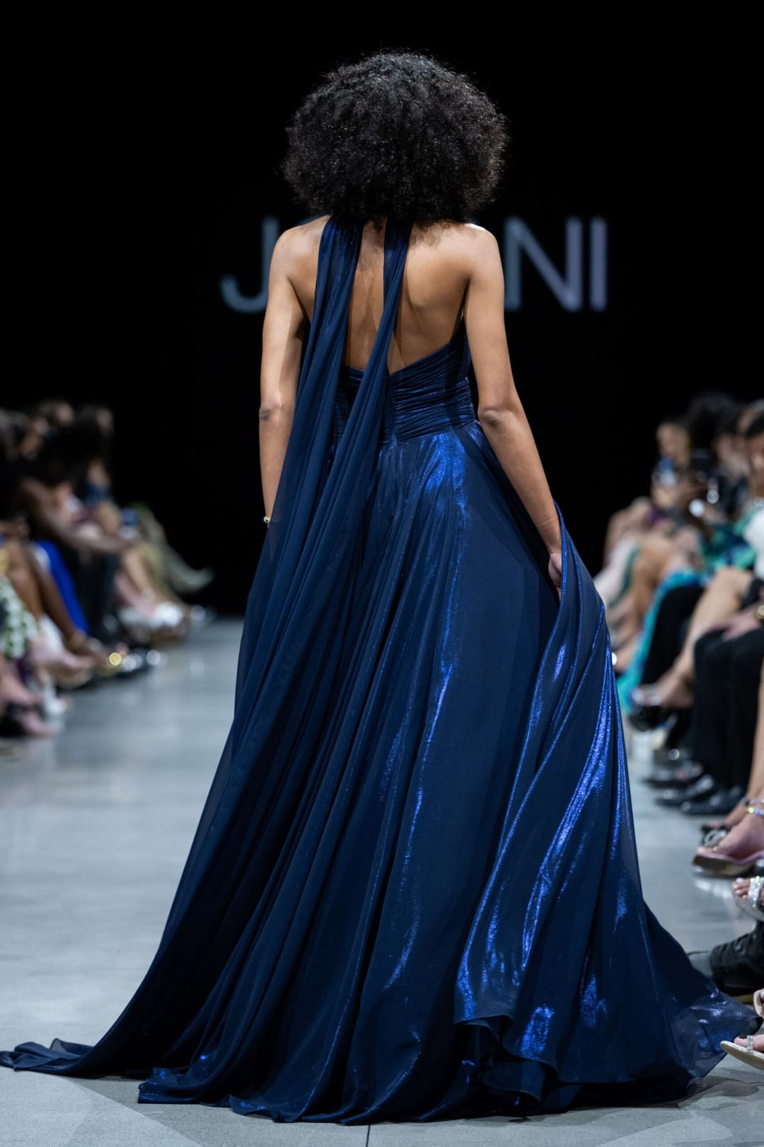 Metallic Halter A-line Slit Gown by Jovani 37163 - Long Formal Dresses