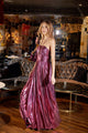 Metallic Long Halter A-line Dress by Juliet JT2503A - Long Formal Dresses