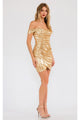 Metallic Off-Shoulder Short Dress by Juliet JT945K - Dress
