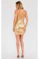 Metallic Off-Shoulder Short Dress by Juliet JT945K - Dress