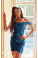Metallic Off-Shoulder Short Dress by Juliet JT945K - Dress