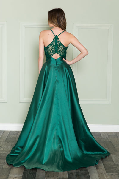 Poly USA 8762 Mikado Gown with Lace Back