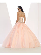 Blush Quinceanera Dress Ball Gown Sleeveless Beaded Style Layla K LK72