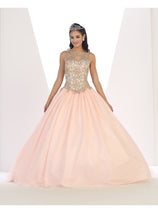 Blush Quinceanera Dress Ball Gown Sleeveless Beaded Style Layla K LK72