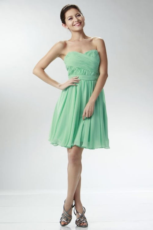 Mint Green Christmas & Holiday Dress In Chiffon By Poly USA 6744 - Mint Green / XS - Dress