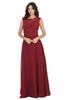Modern Mother of The Bride Formal Gown And Plus Size - BURGUNDY / 4