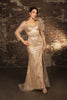 Mother Of The Bride Dress 3/4 Sleeves Mesh Gown By Royal Queen RQ8174 - Dress