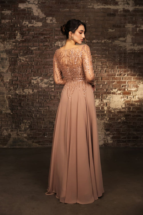 Mother Of The Bride Dress Long Sleeve A-Line Gown By May Queen MQ2161 - Dress