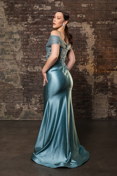 Mother Of The Bride Dress Off The Shoulder Sequin Gown By May Queen MQ2151 - Dress