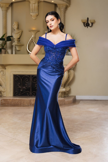Mother Of The Bride Dress Off The Shoulder Sequin Gown By May Queen MQ2151 - Dress