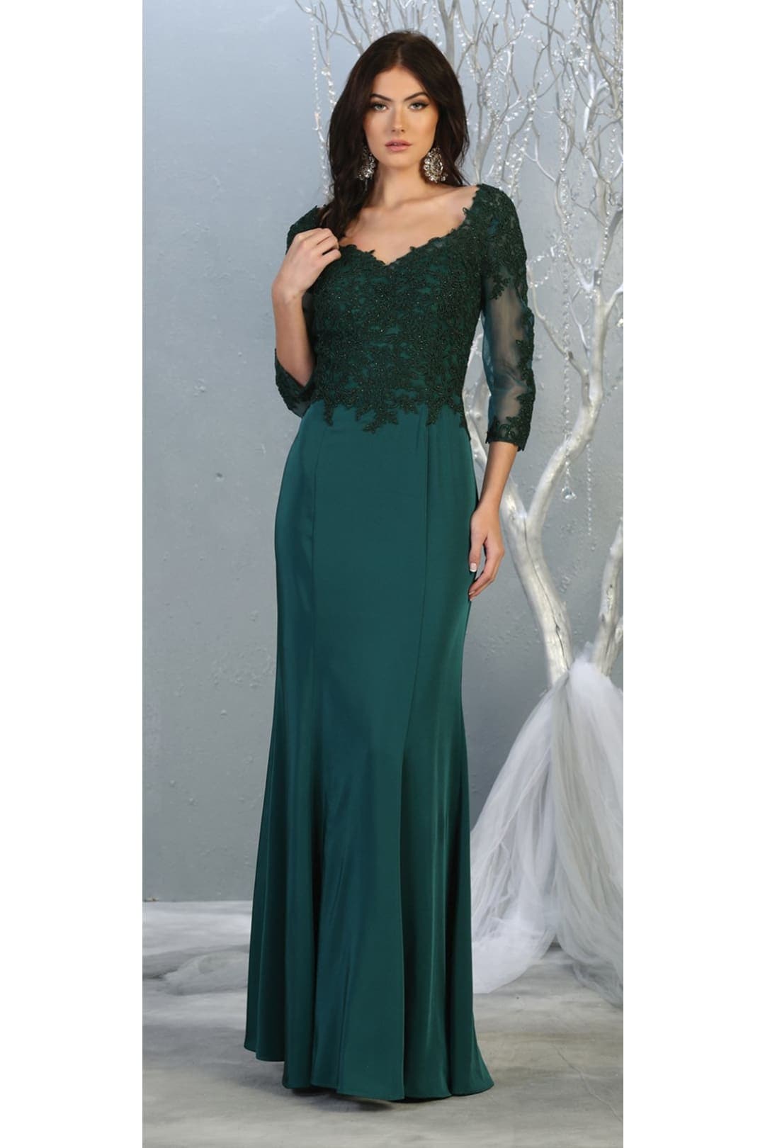 Mother Of The Bride Formal Gown - HUNTER GREEN / M
