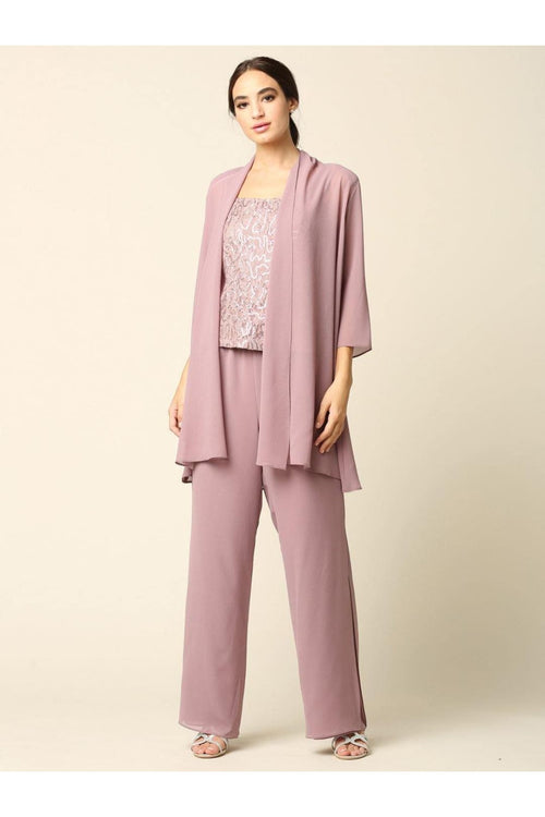Mother of the Bride Formal Jacket Pant Suit - The Dress Outlet Eva Fashion