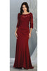 Mother Of The Bride Gown - BURGUNDY / M
