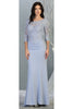 Mother Of The Bride Gown - DUSTY BLUE / M