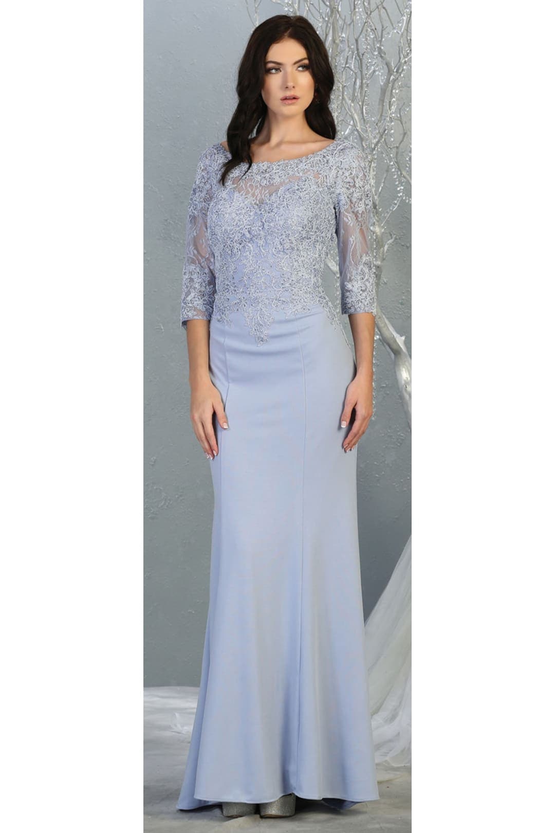 Mother Of The Bride Gown - DUSTY BLUE / M