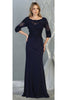 Mother Of The Bride Gown - NAVY BLUE / M