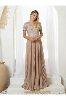 Eva USA 5241 Mother of the Bride Metallic Dress
