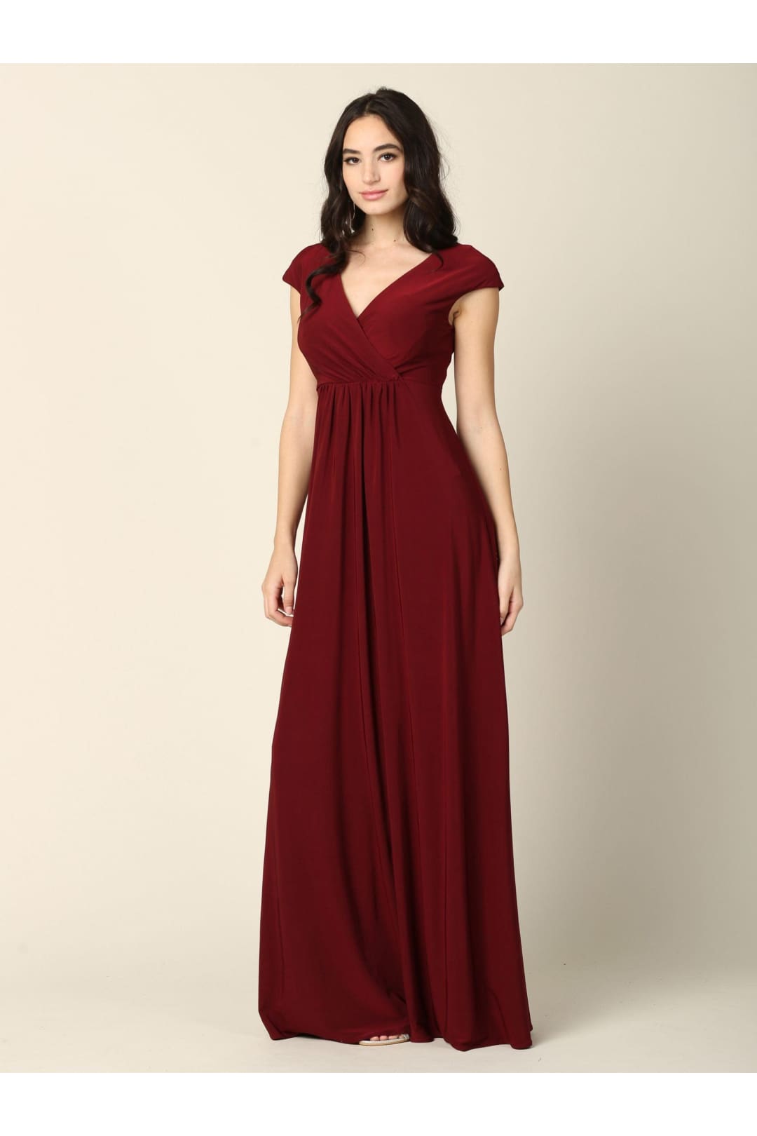 Mother of the Bride V Neck Long Formal  Dress - The Dress Outlet