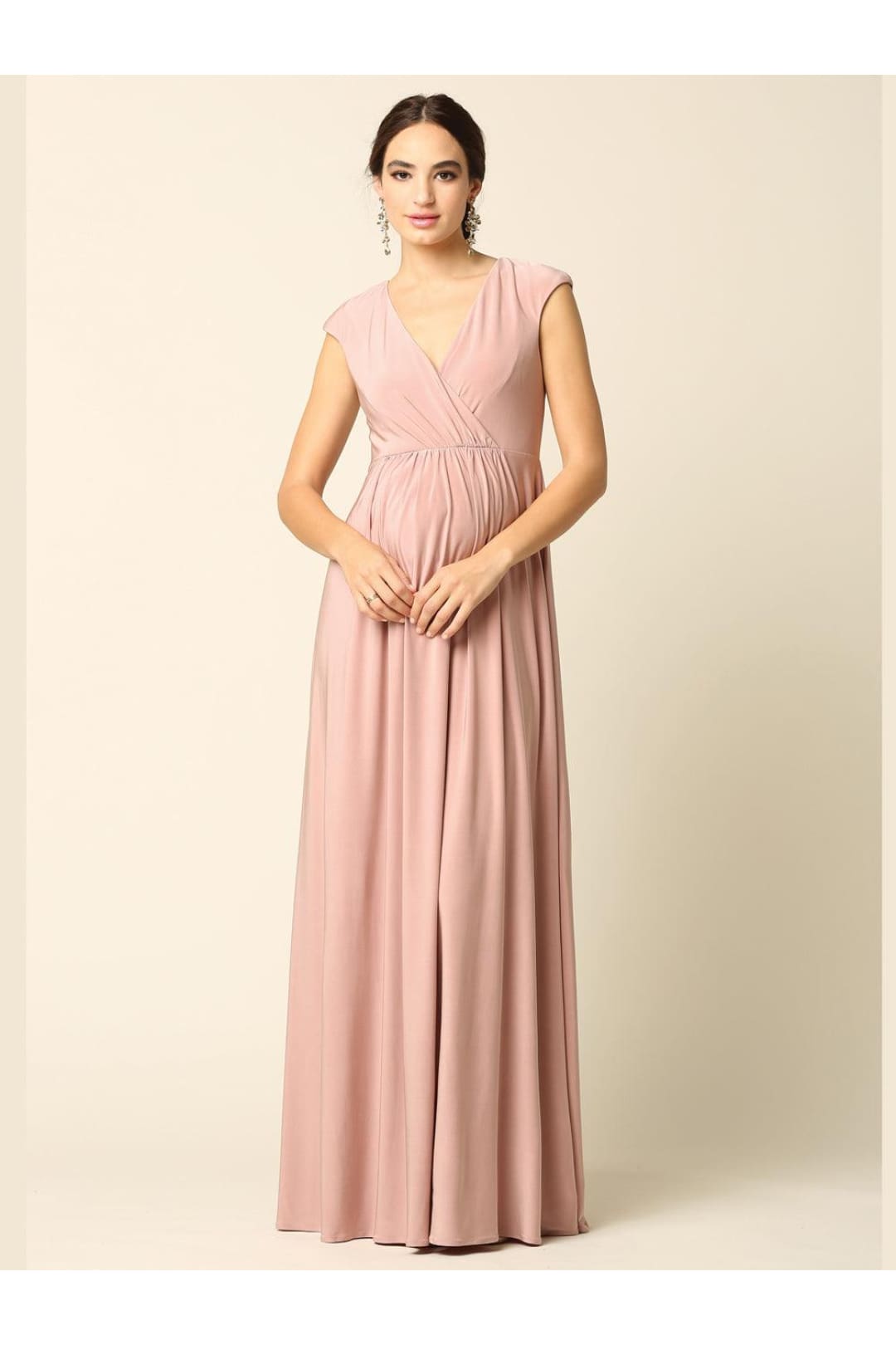 Mother of the Bride V Neck Long Formal  Dress - The Dress Outlet