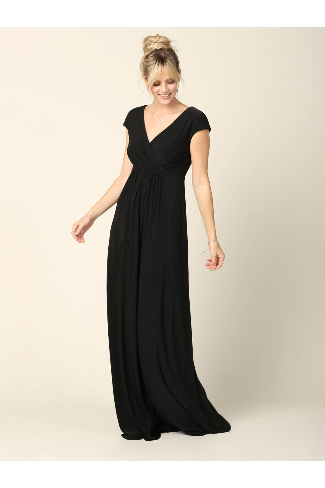 Mother of the Bride V Neck Long Formal  Dress - The Dress Outlet