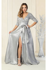 Plus Size Modest Dress - SILVER / S