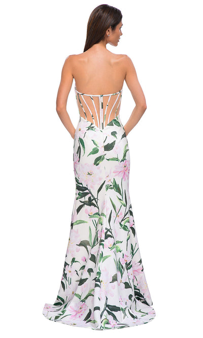 La Femme 32752 Sweetheart Neckline Floral Print Jersey Prom Gown