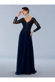 Navy Mother of Bride Dress 3/4 Sleeve Gown Stella Couture 24308 - Navy / 8 - Dresses