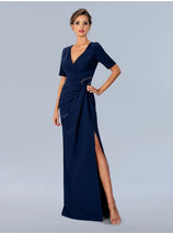 Navy Mother of Bride Dress Short Sleeve Gown Stella Couture 24317