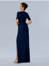 Navy Mother of Bride Dress Short Sleeve Gown Stella Couture 24317