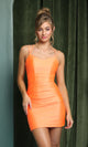 Narianna-Lace-Up Back Short Tight Homecoming Dress