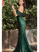 Gown for New Year's Eve in  Emerald Green Style CD980 Party Dress