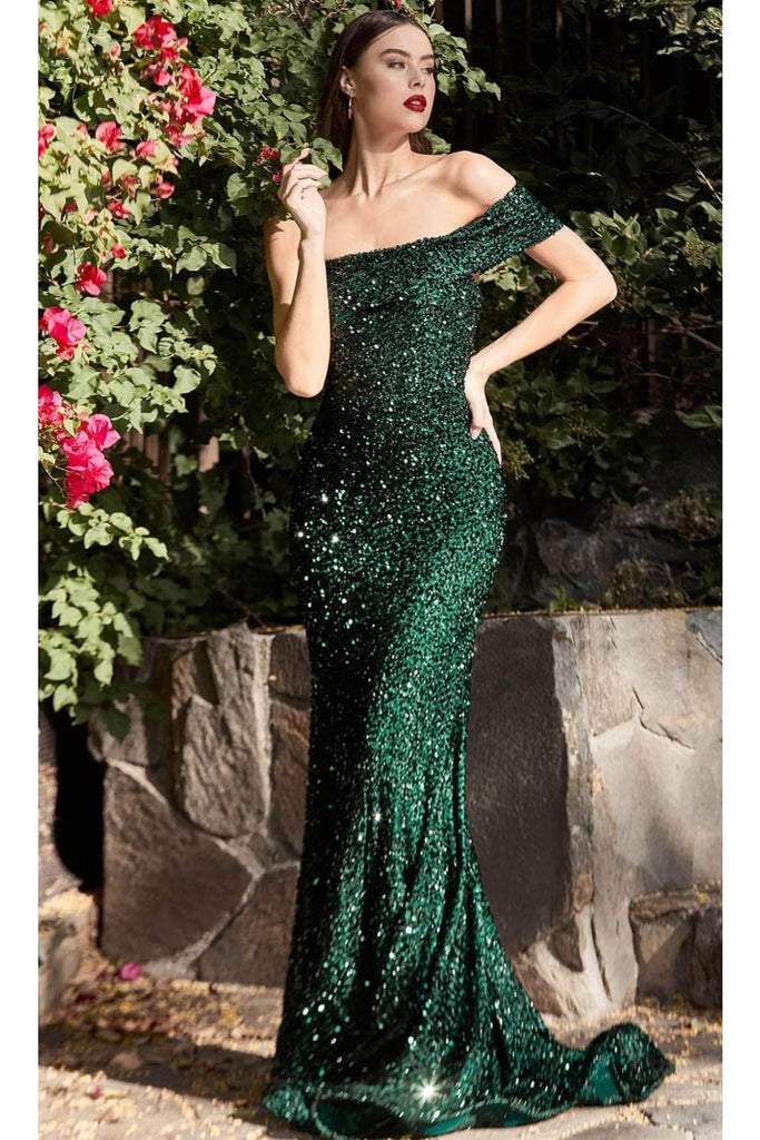 Gown for New Year's Eve in Emerald Green Style CD980 Party Dress