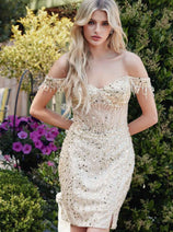 New Year's Eve Dress in Champagne Style JT919L NYE Outfit