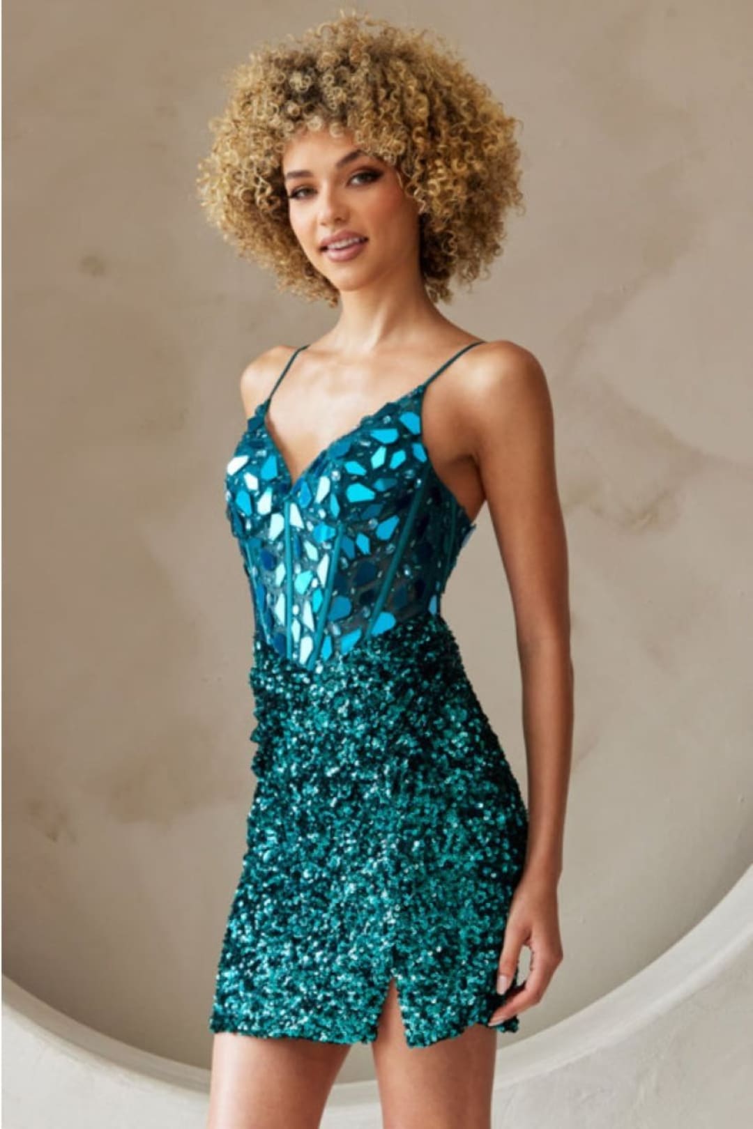 New Year’s Eve Dress in Emerald Green Style 5057S NYE Outfit - Emerald Green / Dress