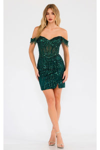 New Year’s Eve Dress in Emerald Green Style JT919L NYE Outfit - Emerald Green / 2 - Dress