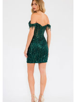 New Year's Eve Dress in Emerald Green  Style JT919L NYE Outfit