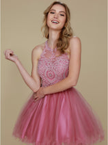 Nox Anabel B652 Halter Neckline A-Line Dress – Elegant Style for Every Occasion