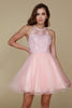 Nox Anabel B652 Halter Neckline A-Line Dress – Elegant Style for Every Occasion - Blush / XS - Dress