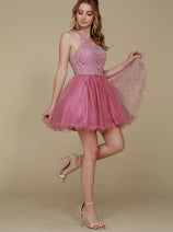 Nox Anabel B652 Halter Neckline A-Line Dress – Elegant Style for Every Occasion