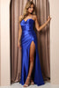 Nox Anabel E1042 Cowl Neck Spaghetti Straps Corset Bridesmaids Dress - ROYAL BLUE / 00